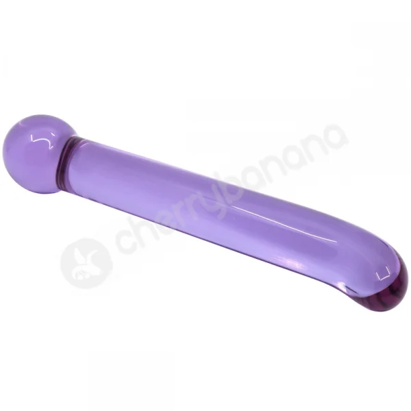 Crystal Pleasures Glass Purple Magic G-Spot Double Dildo