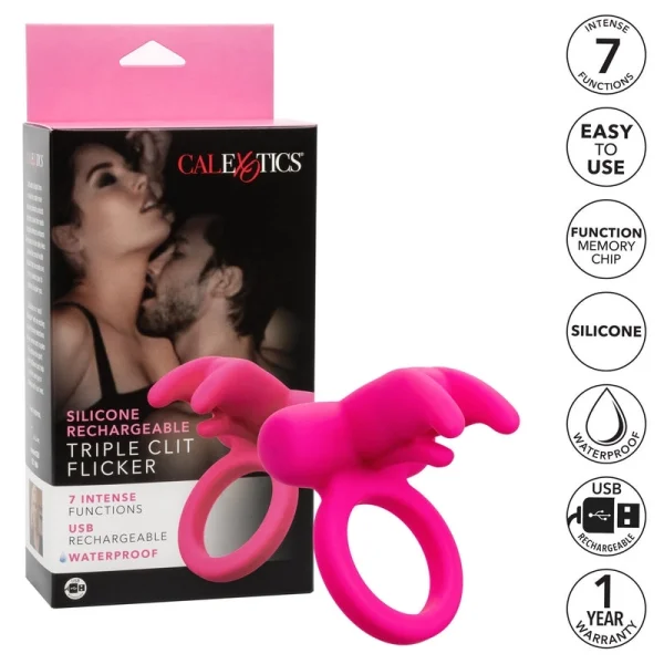 Calexotics Triple Clit Flicker Silicone Ring — image 5 of 6
