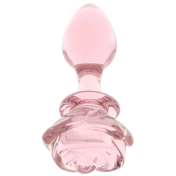 Booty Sparks Pink Rose Glass Anal Plug