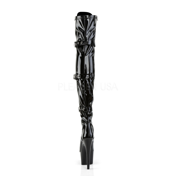 7 inches Heel, 2 3/4 inches PF Lace-Up Triple-Buckle Thigh Boot,Side Zip — image 4 of 8