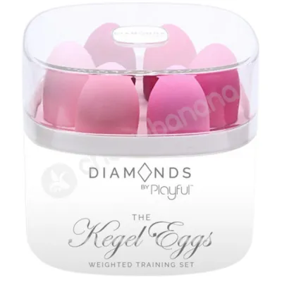 Playful Diamonds Kegel Balls Pink Weighted Training 6 Piece Set