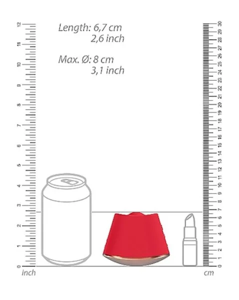 Rotating & Vibrating Clitoral Stimulator - Dazzling - Red
