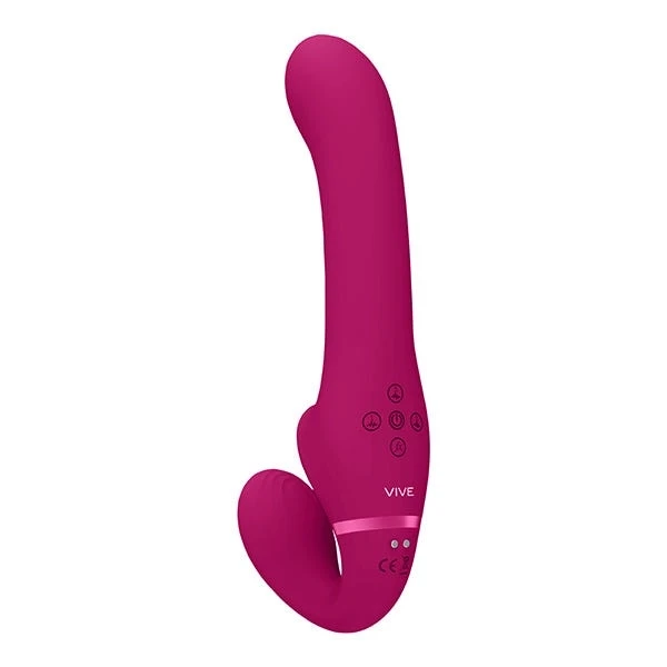 Vive Ai Triple Action Dual Vibrating Airwave Tickler Strapless Strap-On