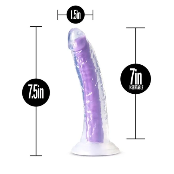 Blush - Neo Elite - Glow in the Dark 7" Silicone Dual Density Dildo - Purple — image 6 of 6