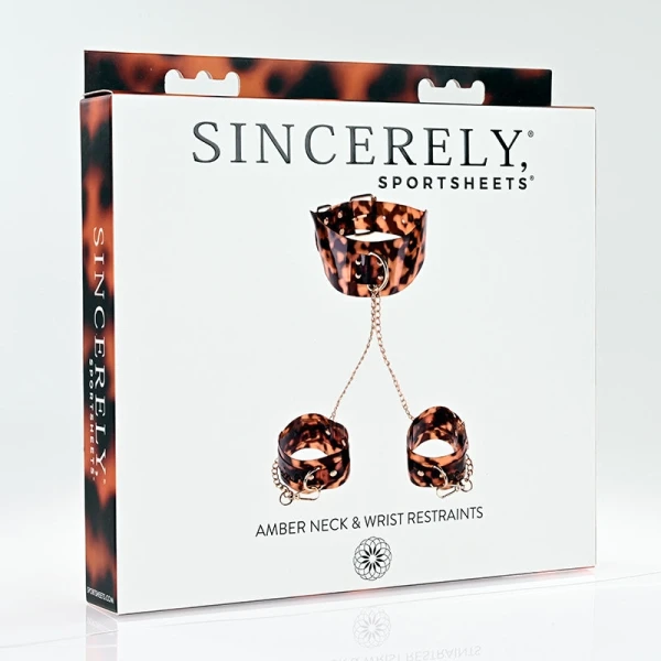 Sincerely Amber Neck & Wrist Restraints By Sportsheets