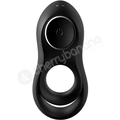 Satisfyer Legendary Duo Black Cock Balls Vibrating Silicone Ring