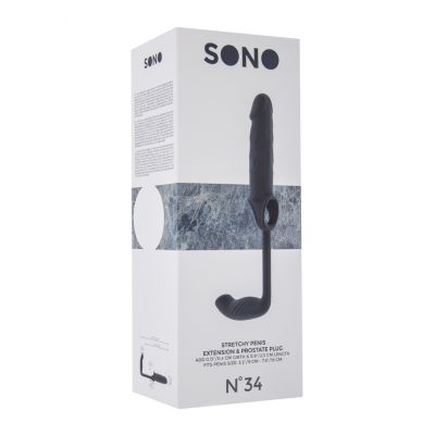 No 34 Stretchy Penis Exten and Plug Grey Penis Extensions