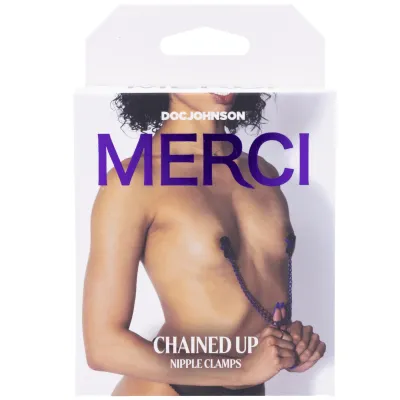 Merci Chained Up Nipple Clamps Violet black