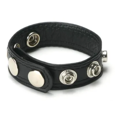 Speed Snap Cock Ring Black Leather
