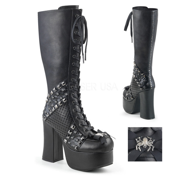 4 1/2 inches Heel, 2 inches PF Knee High Boot W/Studs