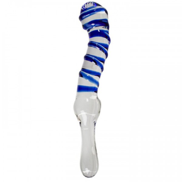 Glacier Glass Blue Spiral Dildo – 8 Inch — image 4 of 5