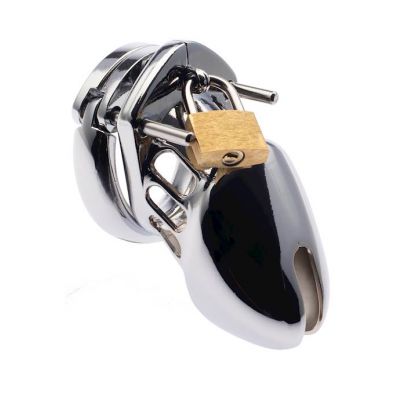 Kink Range Shield Chastity Cage 40mm Silver 40mm