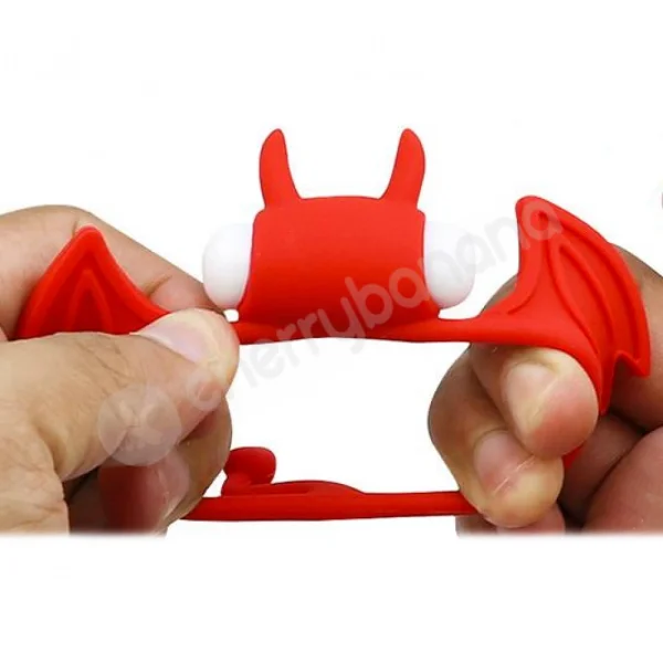 Cherry Banana Red Bat Vibrating Cock Ring