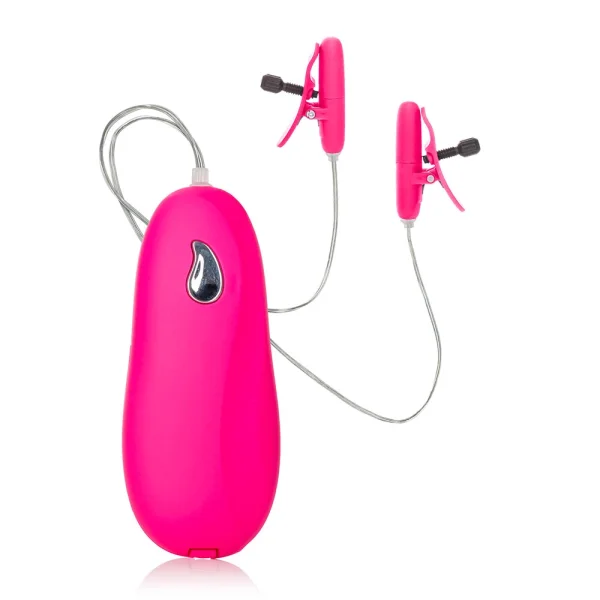 Heated Vibrating Nipple Teasers Pink - 2 x AA