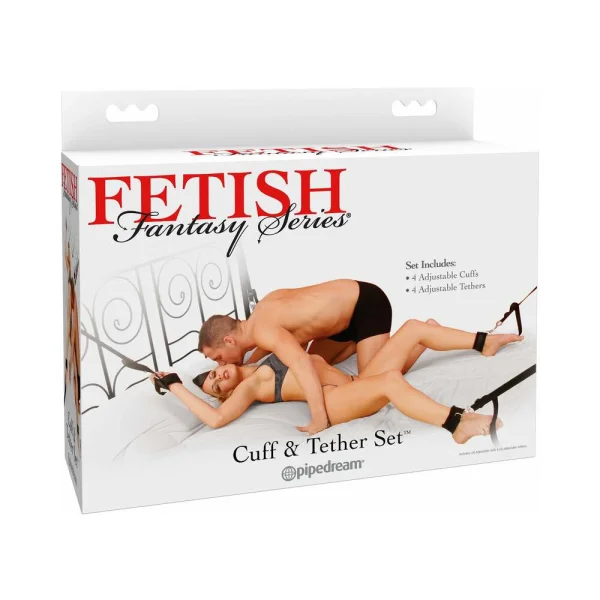 Fetish Fantasy Cuff and Tether Set Black