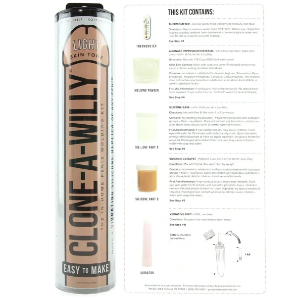 Clone-A-Willy Make Your Own Vibrating Silicone Dildo - Light Skin Tone