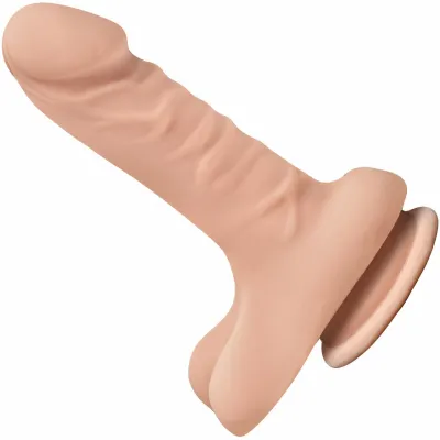 The D Super D 6 Suction Cup Dildo by Doc Johnson Vanilla