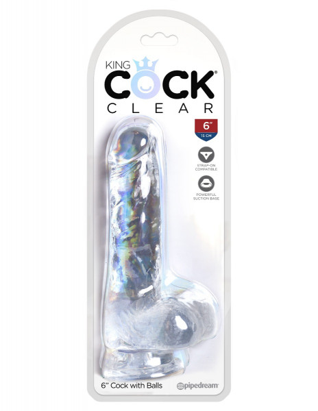 King Cock Clear 6in Cock With Balls — image 4 of 17