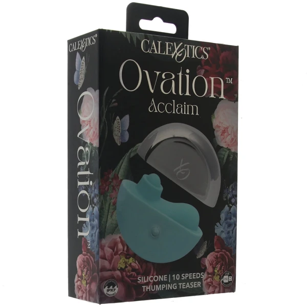 Ovation Acclaim Rechargeable Silicone Waterproof Thumping Clitoral Vibrator By CalExotics - Blue