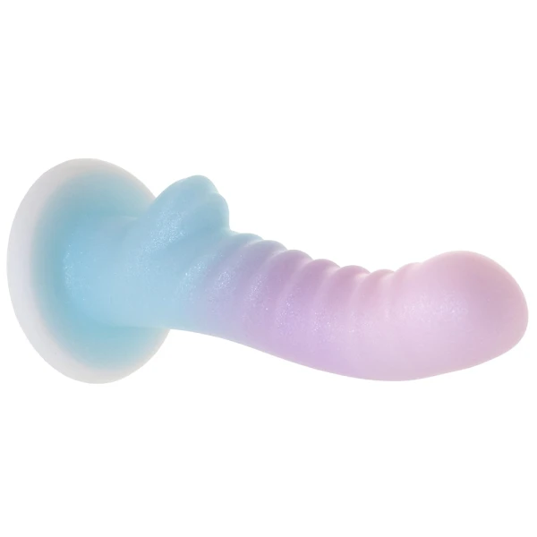 Cotton Candy Powder Puff 6.75" Silicone Suction Cup Dildo