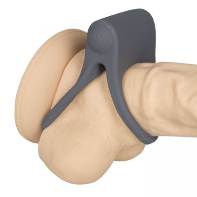 Bondara Grey Silicone Vibrating Cock and Ball Ring