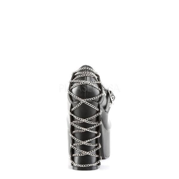 CHARADE-25 - 4 1/2" P/F Goth Punk Lolita MJ W/ Chain Corseting & Zipper