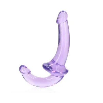 Strap on Dildos Harnesses Realrock Crystal Clear 6 In Strapless Strap on Dildo Purple