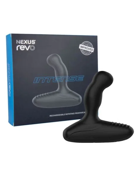 Revo Intense Waterproof Rotating Prostate Massager  - Black