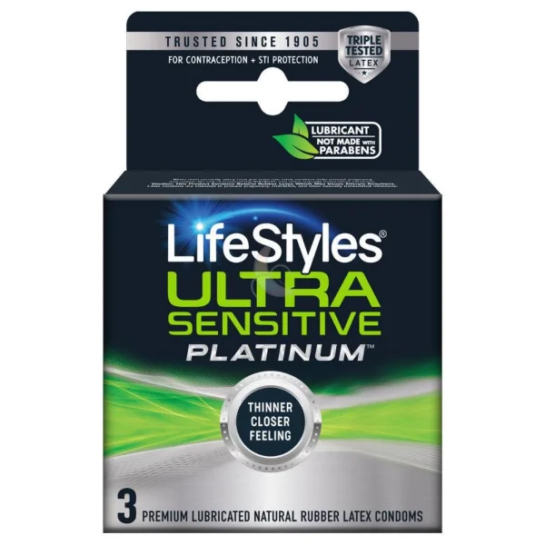 LifeStyles Ultra Sensitive Platinum Condoms | Ultra Thin