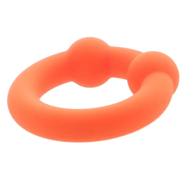 Alpha Liquid Silicone Dual Ball Cock Ring By CalExotics - Orange