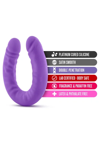 18" Slim Double Sided Dildo in Hot Pink