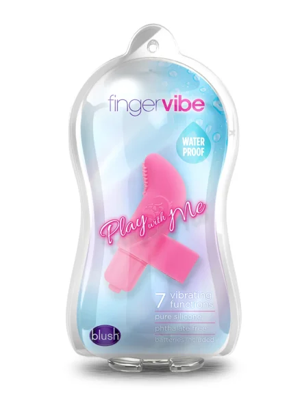 Blush Silicone Finger Vibe 7X Waterproof Blue