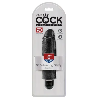 King Cock 6 Vibrating Stiffy Black