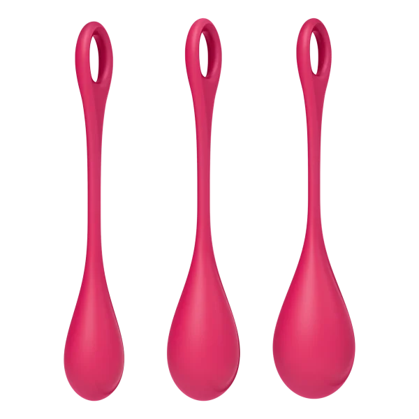 Satisfyer Yoni Power Balls 1 Red 3 Pc Set