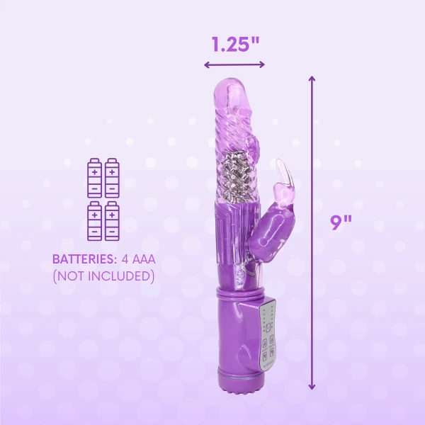 FREE 9 Inch Rotating Orgasm Rabbit in Purple - Add To Your Cart!