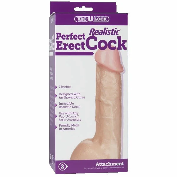 Doc Johnson Vac-U-Lock 7" Realistic Perfect Erect Cock