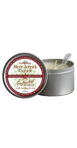 3 In 1 Suntouched Round Massage Oil Candle Hot Apple Cider 6.8 Ounce