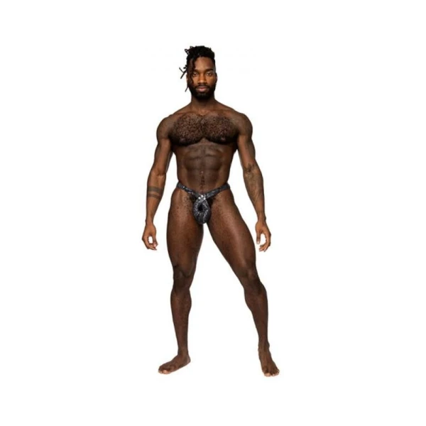 Men's Clothing: Male Power S'naked Criss Cross Thong Black/blue S/m