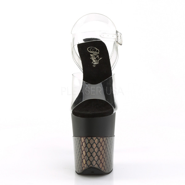 8 inches Heel, 4 inches PF Ankle Strap Sandal w/ Fish Skin Design — image 10 of 12