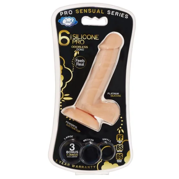 Cloud 9 Pro Sensual Premium Silicone 6 Inch Suction Cup Dildo - Vanilla