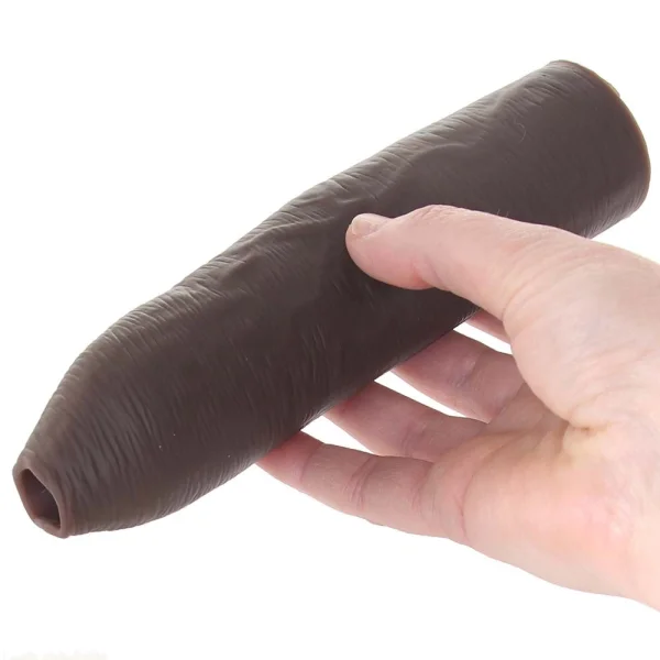 Fantasy X-tensions Elite Silicone 7" Uncut Penis Extension - Chocolate