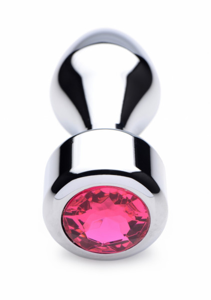 Weighted Base Aluminum Plug Pink Gem - Large - Butt Plug Set