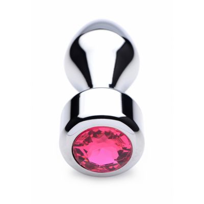 Weighted Base Aluminum Plug Pink Gem Large Butt Plug Set