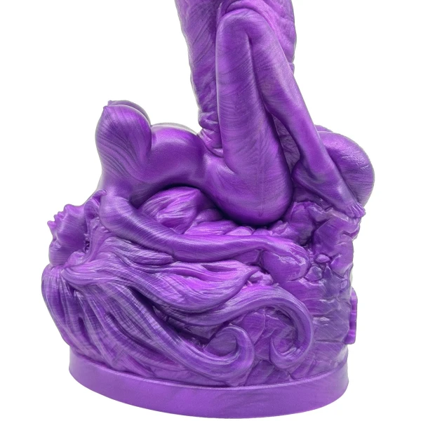 The Siren 9.5" Silicone Fantasy Dildo With Grinder By Uberrime - Purple Abyss