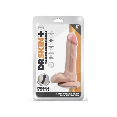 Dr Skin Plus Posable Dildo With Balls 6 In Vanilla