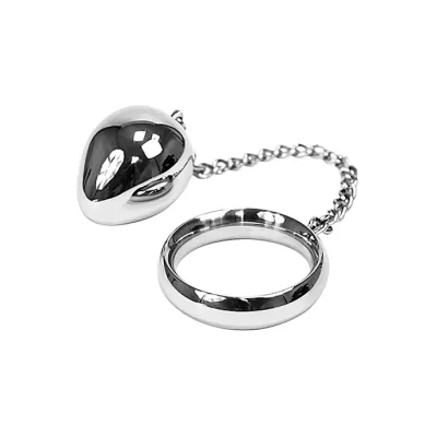 Donut Cock Ring Chain Anal Egg 40 40mm Silver 7 4 Inch