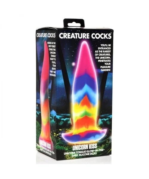 Creature Cocks - Unicorn Kiss Tongue Glow In The Dark Silicone Dildo — image 6 of 11