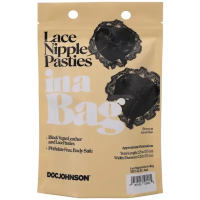 Lace Nipple Pasties In A Bag Black