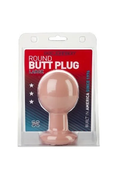Round Butt Plug Large 4 Inch Beige