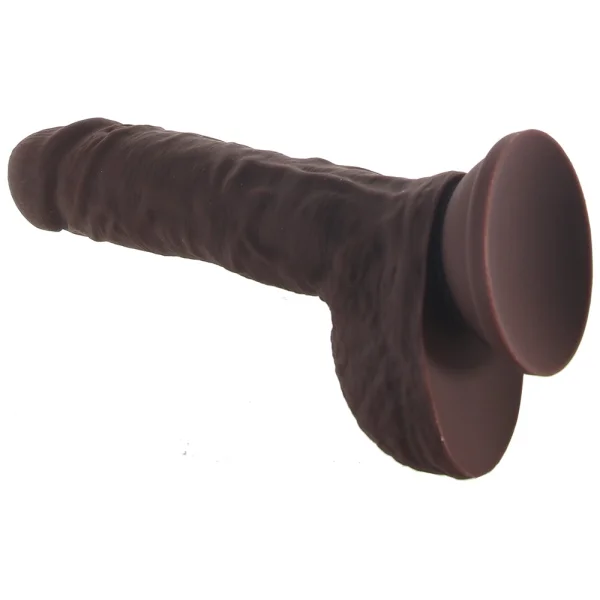 Dr. Skin Dr. Mason 9" Realistic Posable Silicone Suction Cup Dildo With Balls By Blush - Chocolate